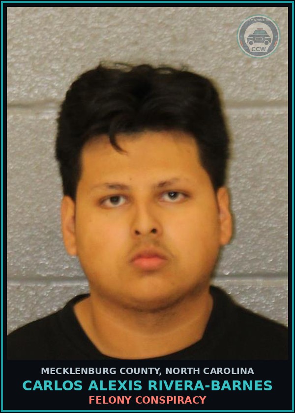 Booking mugshot of CARLOS ALEXIS RIVERA-BARNES in Mecklenburg County