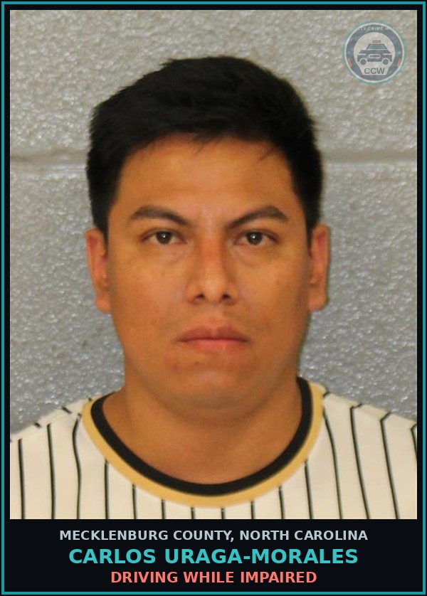 Booking mugshot of CARLOS URAGA-MORALES in Mecklenburg County