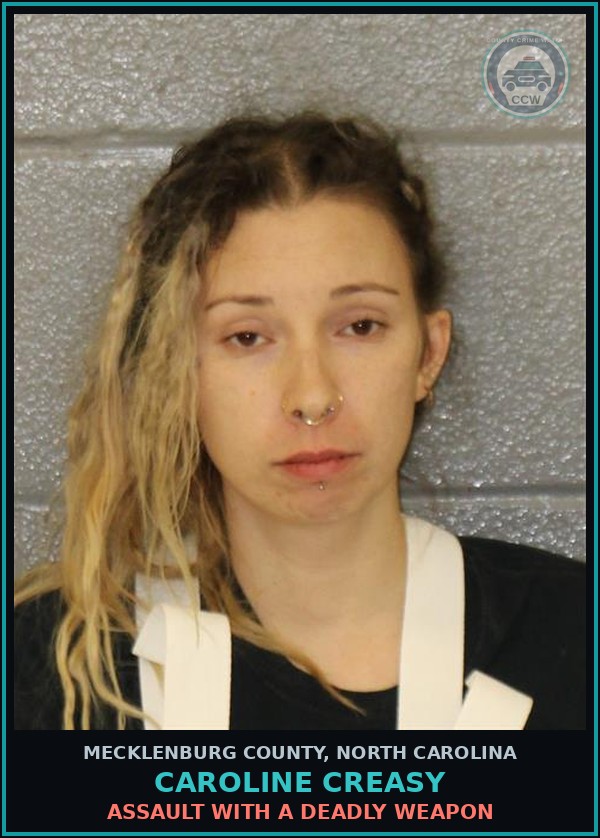 Booking mugshot of CAROLINE CREASY in Mecklenburg County