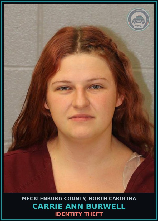 Booking mugshot of CARRIE ANN BURWELL in Mecklenburg County
