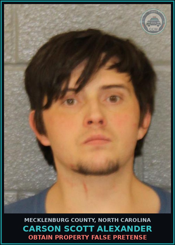 Booking mugshot of CARSON SCOTT ALEXANDER in Mecklenburg County