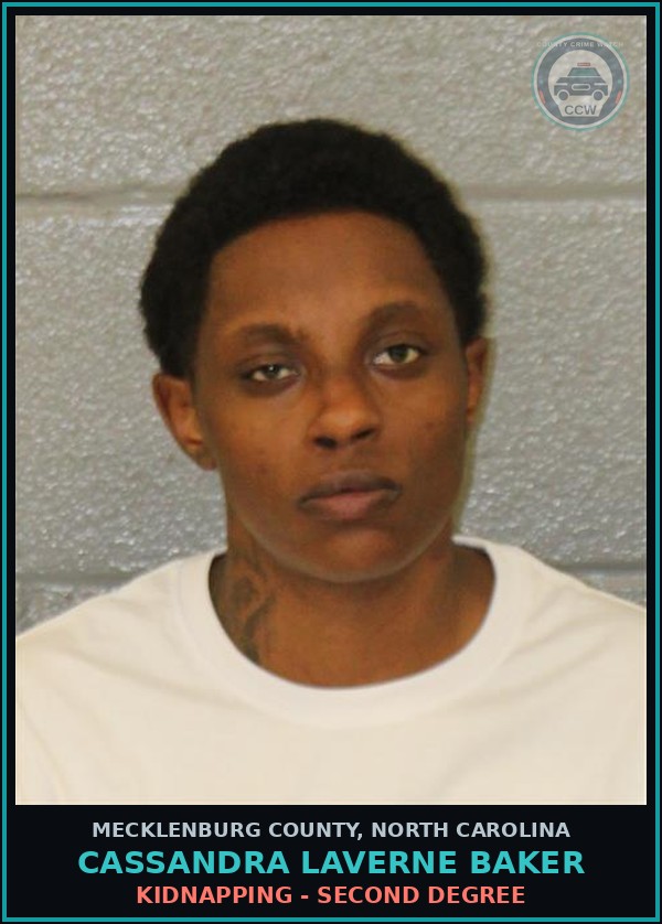 Booking mugshot of CASSANDRA LAVERNE BAKER in Mecklenburg County
