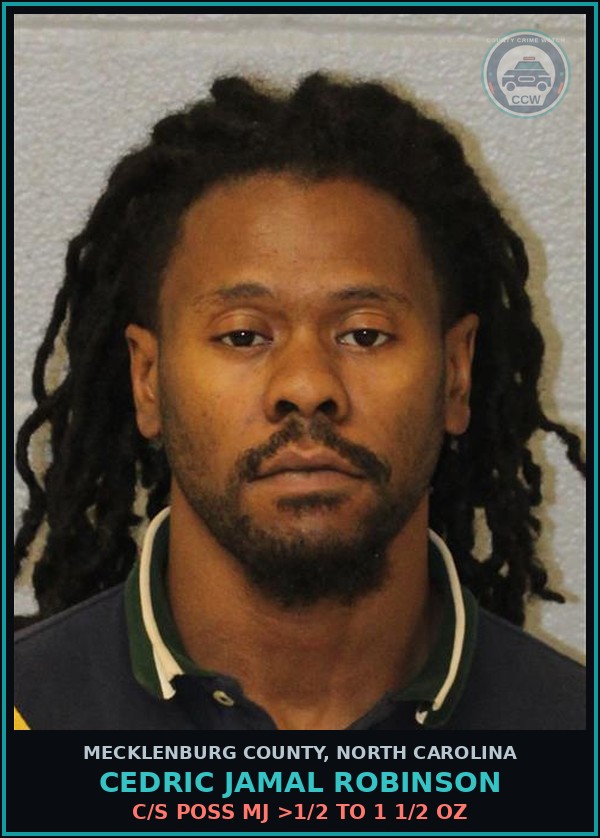 Booking mugshot of CEDRIC JAMAL ROBINSON in Mecklenburg County