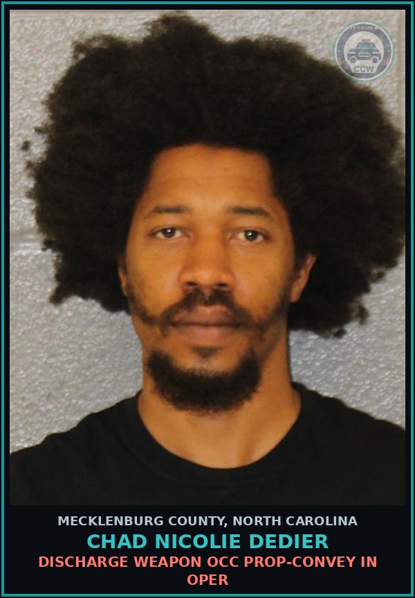 Booking mugshot of CHAD NICOLIE DEDIER in Mecklenburg County