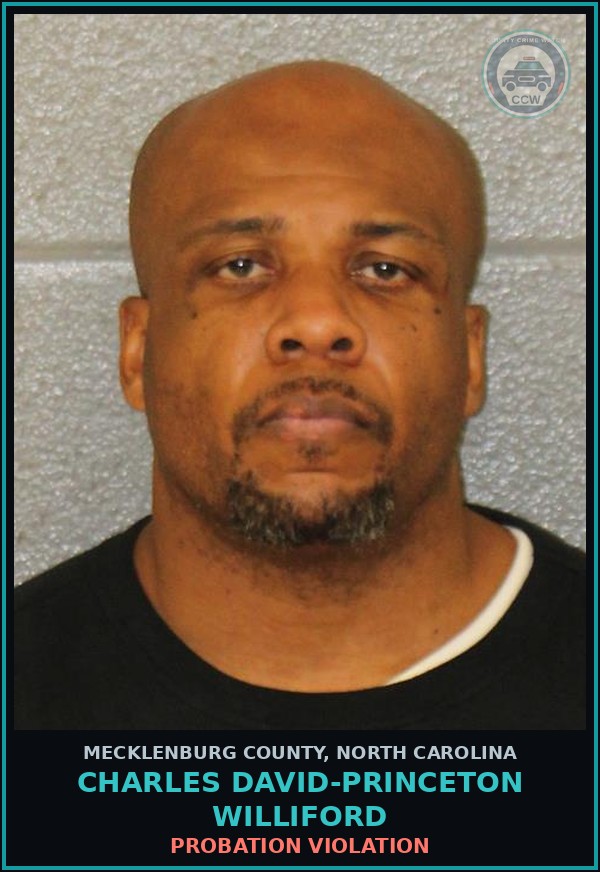 Booking mugshot of CHARLES DAVID-PRINCETON WILLIFORD in Mecklenburg County