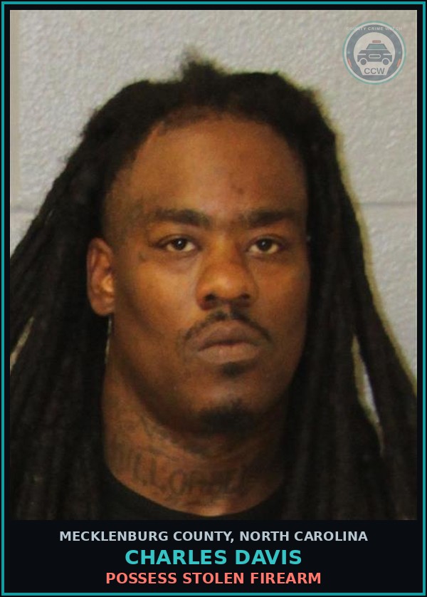 Booking mugshot of CHARLES DAVIS in Mecklenburg County