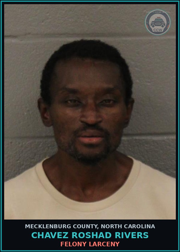 Booking mugshot of CHAVEZ ROSHAD RIVERS in Mecklenburg County
