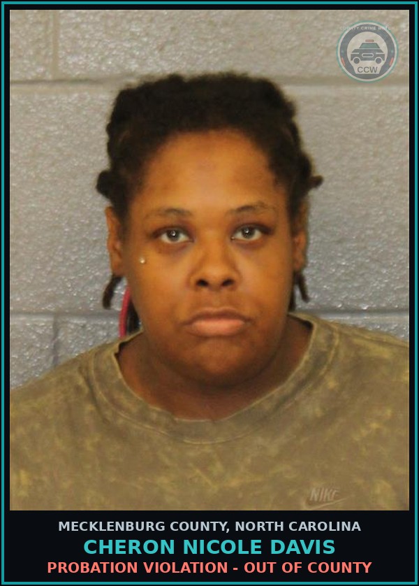 Booking mugshot of CHERON NICOLE DAVIS in Mecklenburg County