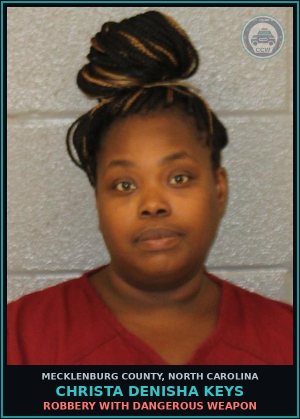 Booking mugshot of CHRISTA DENISHA KEYS in Mecklenburg County