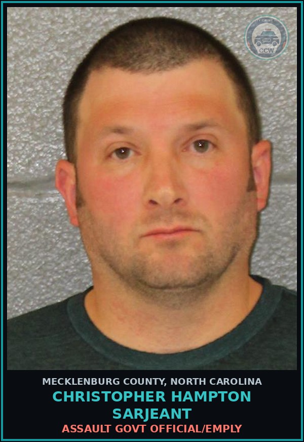 Booking mugshot of CHRISTOPHER HAMPTON SARJEANT in Mecklenburg County