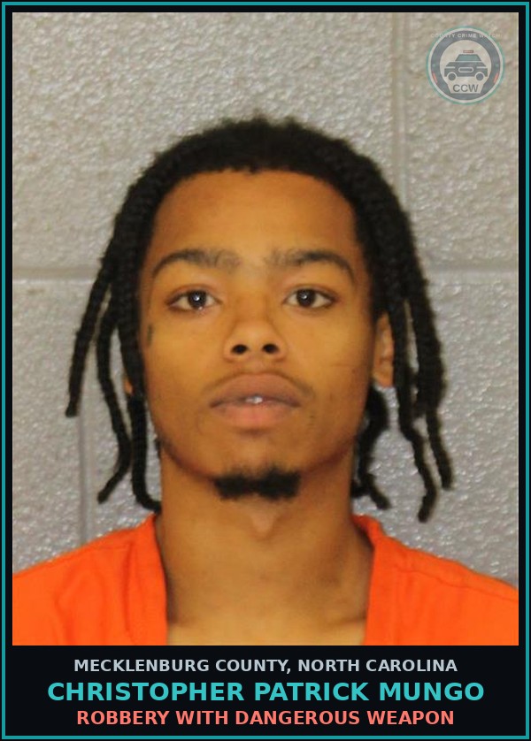 Booking mugshot of CHRISTOPHER PATRICK MUNGO in Mecklenburg County