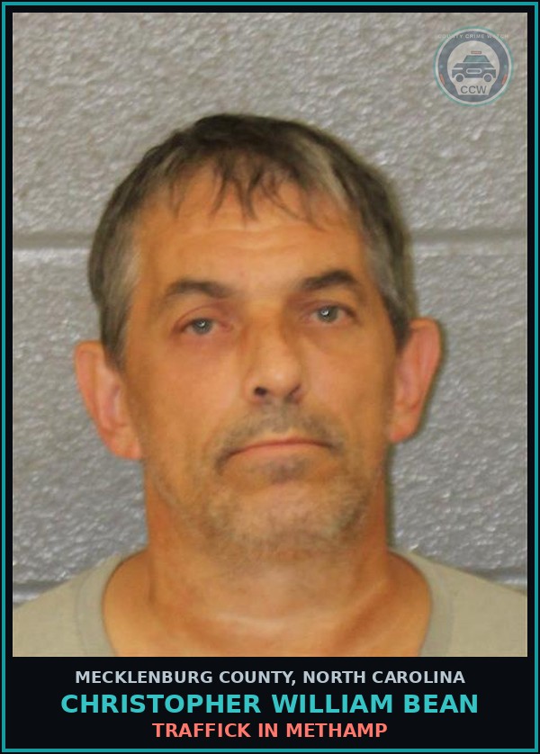 Booking mugshot of CHRISTOPHER WILLIAM BEAN in Mecklenburg County