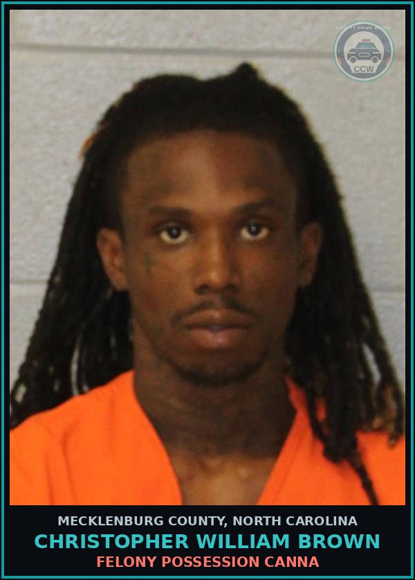 Booking mugshot of CHRISTOPHER WILLIAM BROWN in Mecklenburg County