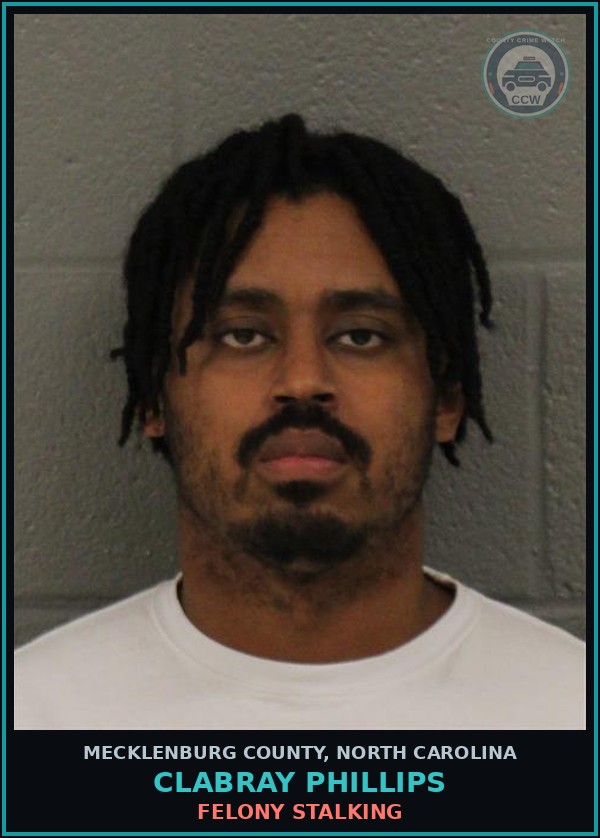 Booking mugshot of CLABRAY PHILLIPS in Mecklenburg County