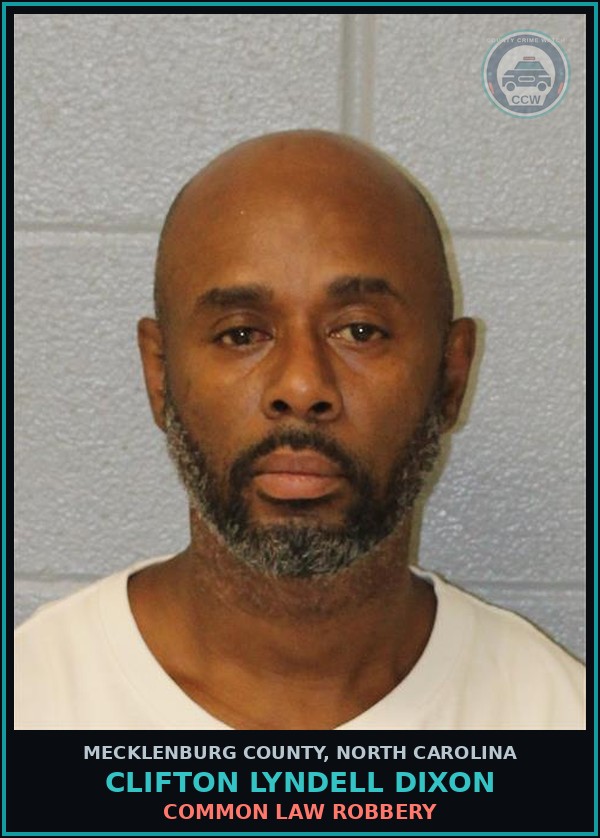 Booking mugshot of CLIFTON LYNDELL DIXON in Mecklenburg County