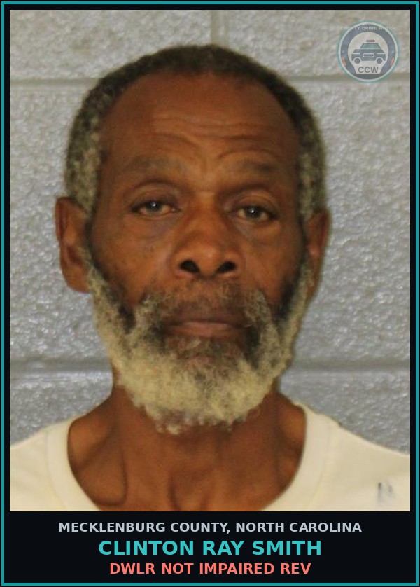 Booking mugshot of CLINTON RAY SMITH in Mecklenburg County