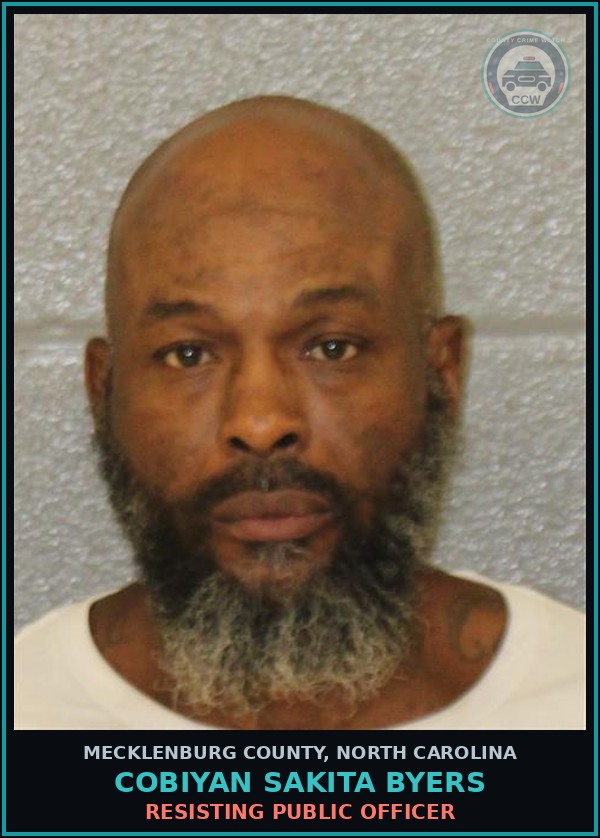 Booking mugshot of COBIYAN SAKITA BYERS in Mecklenburg County