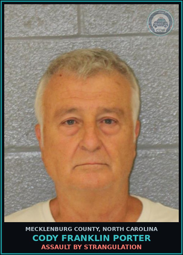 Booking mugshot of CODY FRANKLIN PORTER in Mecklenburg County