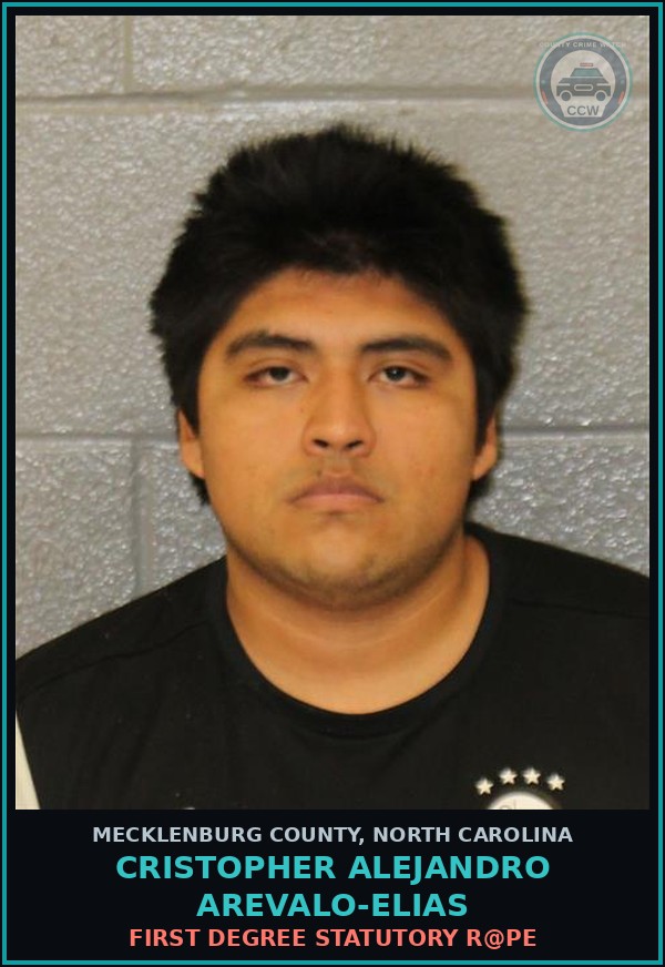 Booking mugshot of CRISTOPHER ALEJANDRO AREVALO-ELIAS in Mecklenburg County