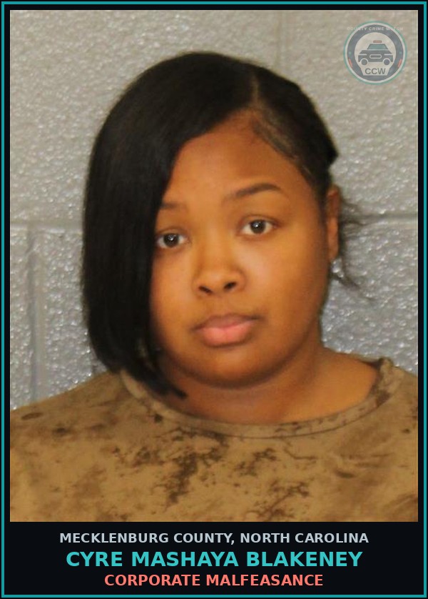 Booking mugshot of CYRE MASHAYA BLAKENEY in Mecklenburg County