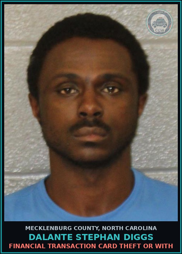 Booking mugshot of DALANTE STEPHAN DIGGS in Mecklenburg County