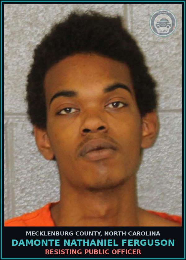 Booking mugshot of DAMONTE NATHANIEL FERGUSON in Mecklenburg County
