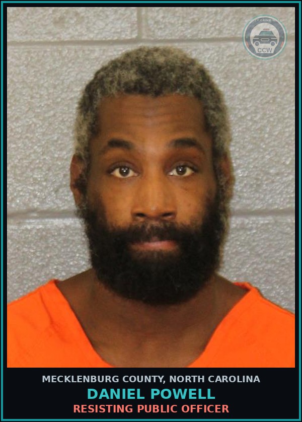 Booking mugshot of DANIEL POWELL in Mecklenburg County