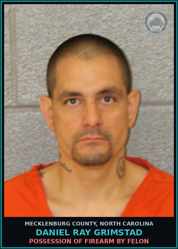 Booking mugshot of DANIEL RAY GRIMSTAD in Mecklenburg County