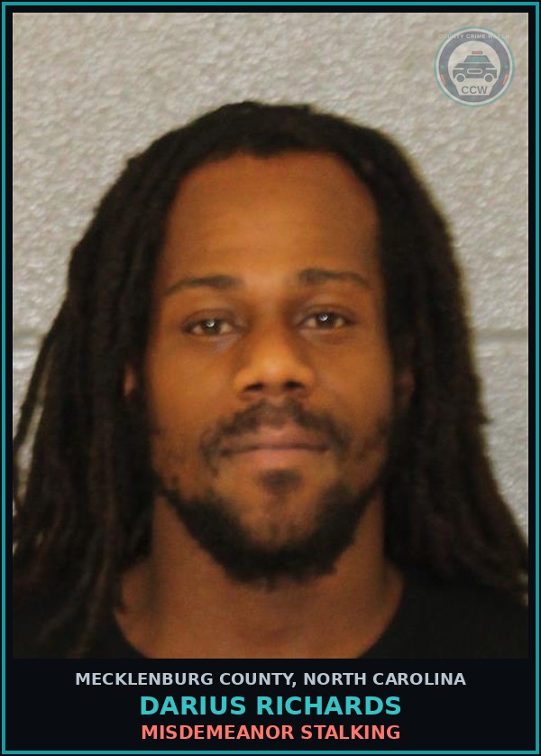 Booking mugshot of DARIUS RICHARDS in Mecklenburg County