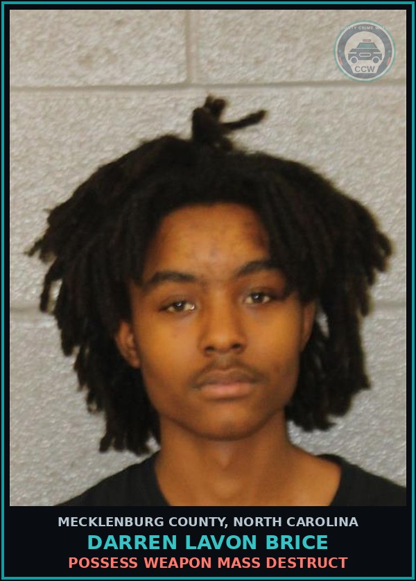 Booking mugshot of DARREN LAVON BRICE in Mecklenburg County