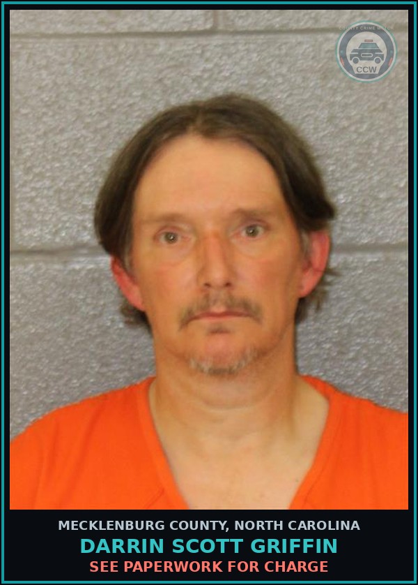 Booking mugshot of DARRIN SCOTT GRIFFIN in Mecklenburg County
