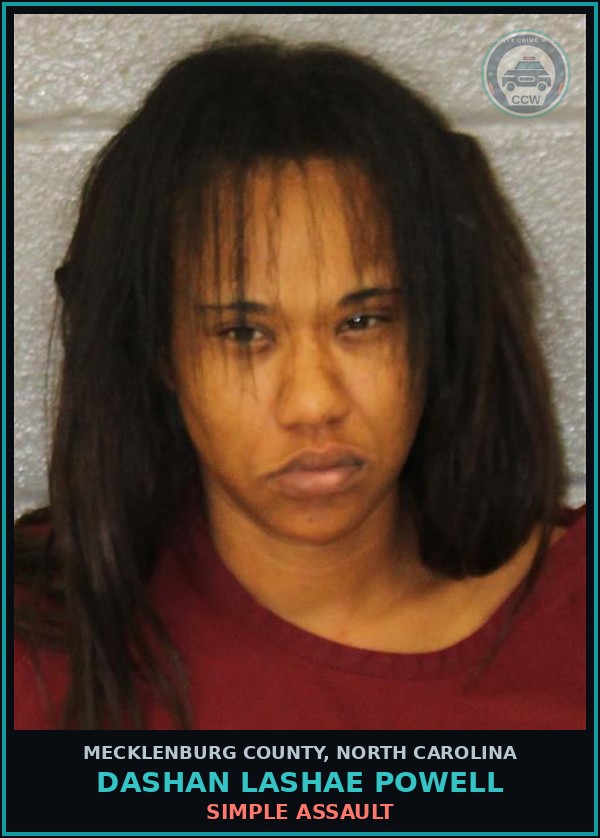 Booking mugshot of DASHAN LASHAE POWELL in Mecklenburg County