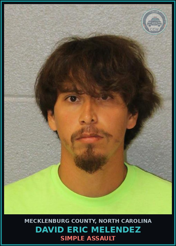 Booking mugshot of DAVID ERIC MELENDEZ in Mecklenburg County