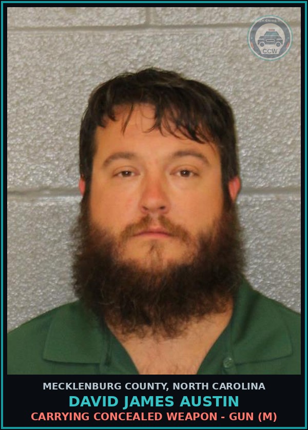 Booking mugshot of DAVID JAMES AUSTIN in Mecklenburg County