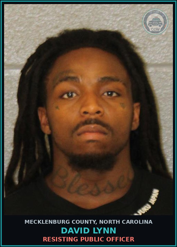 Booking mugshot of DAVID LYNN in Mecklenburg County