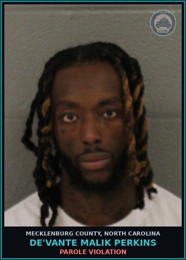 Booking mugshot of DE'VANTE MALIK PERKINS in Mecklenburg County