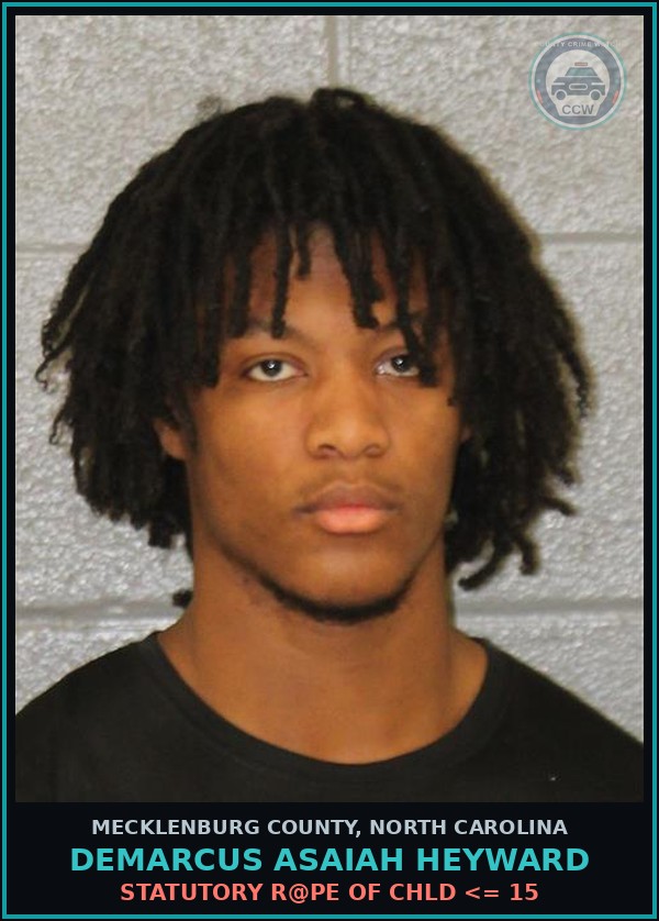Booking mugshot of DEMARCUS ASAIAH HEYWARD in Mecklenburg County