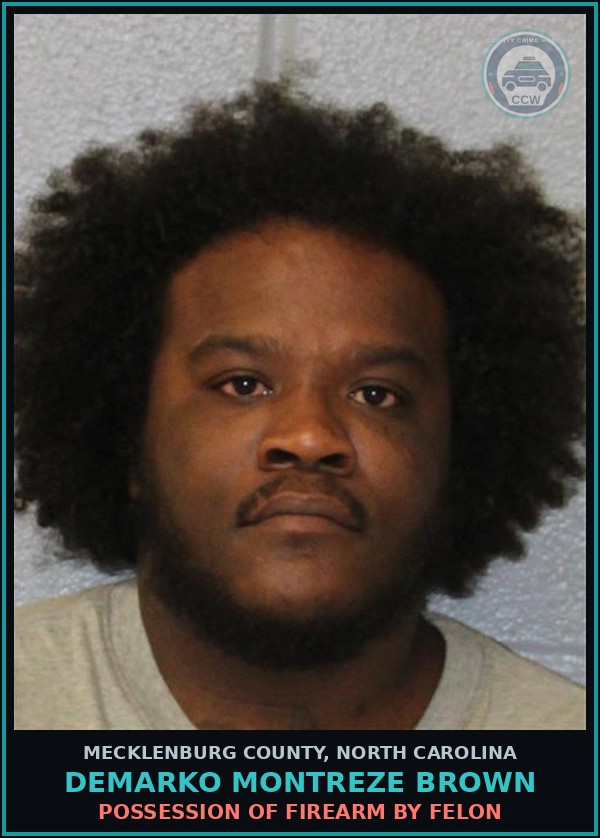 Booking mugshot of DEMARKO MONTREZE BROWN in Mecklenburg County