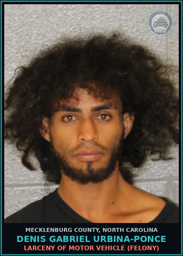 Booking mugshot of DENIS GABRIEL URBINA-PONCE in Mecklenburg County