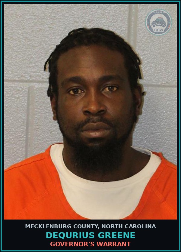 Booking mugshot of DEQURIUS GREENE in Mecklenburg County
