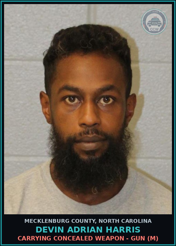 Booking mugshot of DEVIN ADRIAN HARRIS in Mecklenburg County