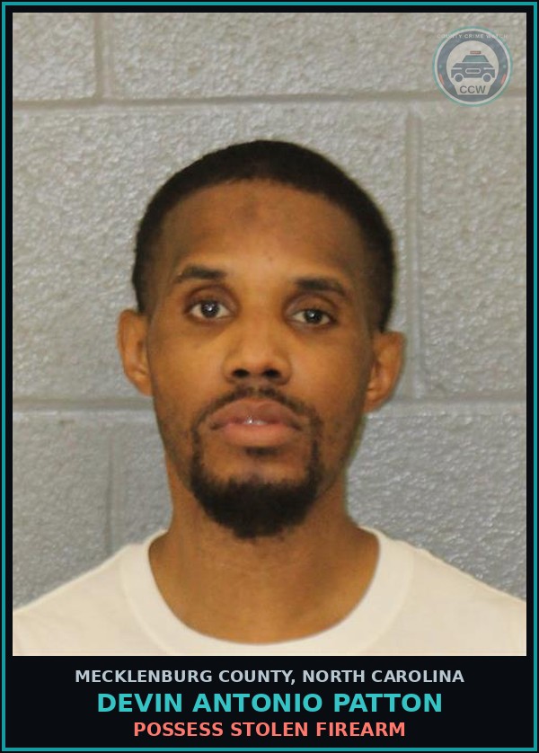 Booking mugshot of DEVIN ANTONIO PATTON in Mecklenburg County