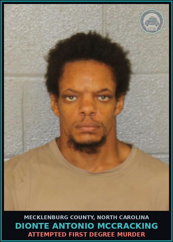Booking mugshot of DIONTE ANTONIO MCCRACKING in Mecklenburg County
