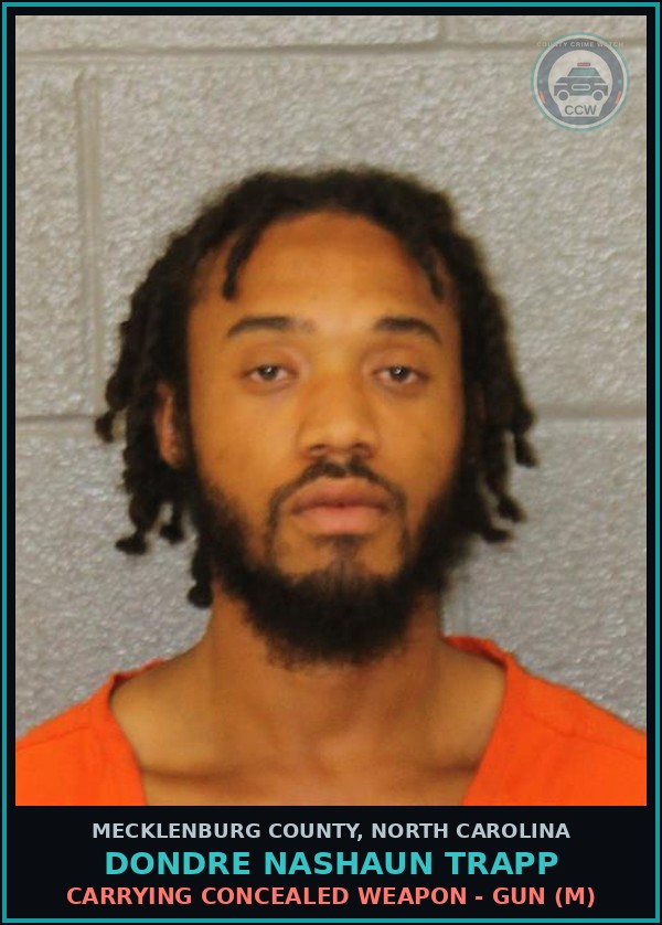 Booking mugshot of DONDRE NASHAUN TRAPP in Mecklenburg County