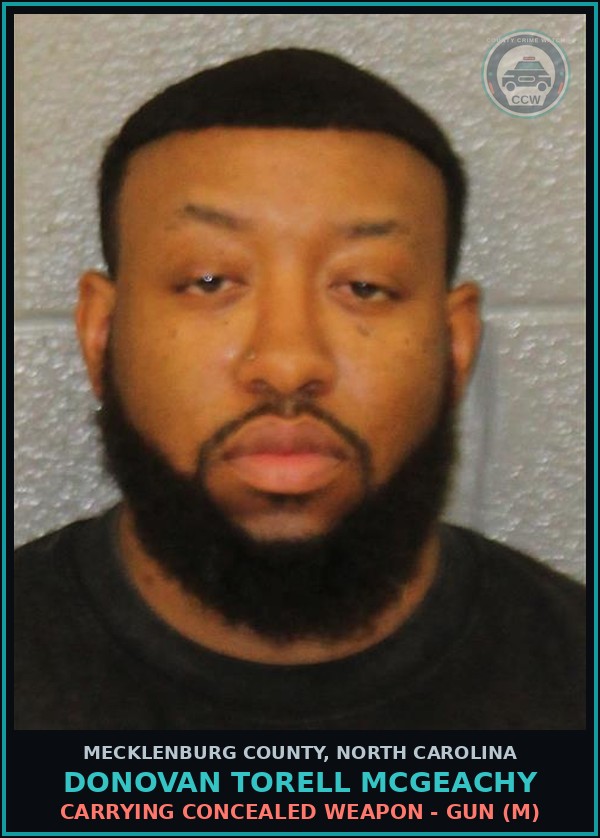Booking mugshot of DONOVAN TORELL MCGEACHY in Mecklenburg County