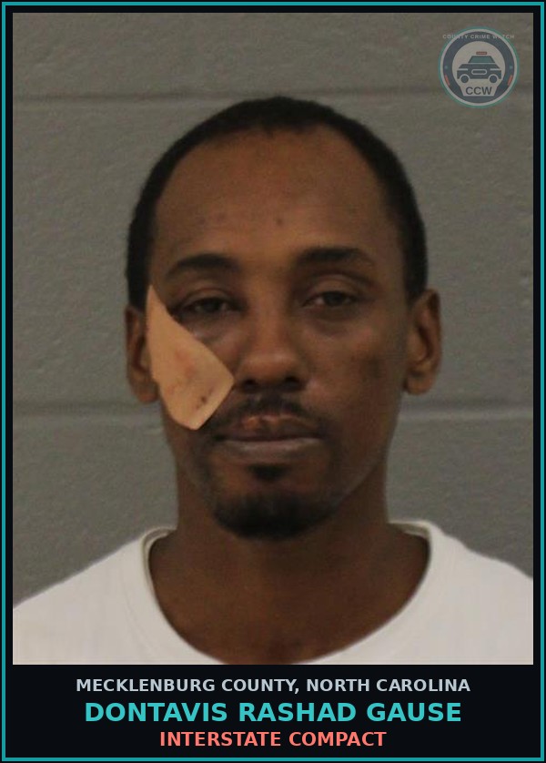 Booking mugshot of DONTAVIS RASHAD GAUSE in Mecklenburg County