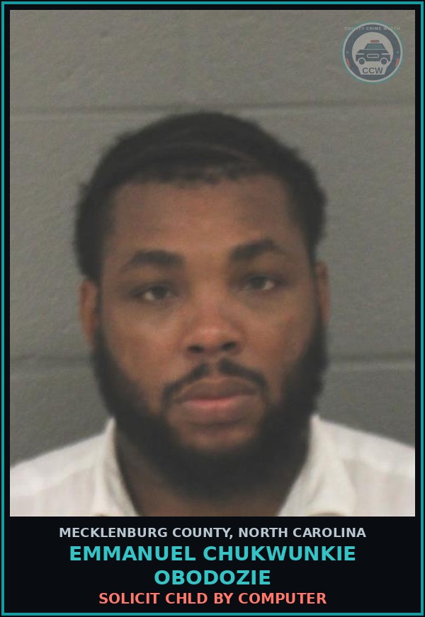 Booking mugshot of EMMANUEL CHUKWUNKIE OBODOZIE in Mecklenburg County