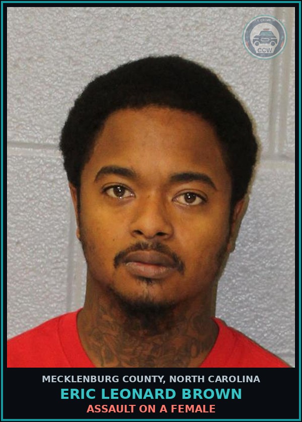 Booking mugshot of ERIC LEONARD BROWN in Mecklenburg County
