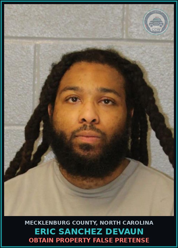 Booking mugshot of ERIC SANCHEZ DEVAUN in Mecklenburg County