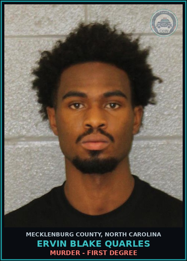 Booking mugshot of ERVIN BLAKE QUARLES in Mecklenburg County